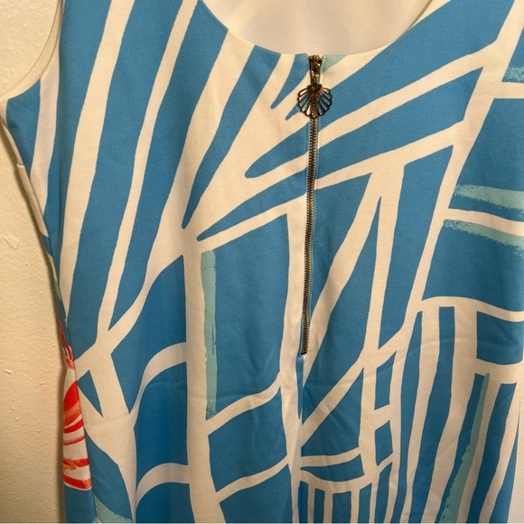 Lilly Pulitzer Callie for the Shell of it Dress Pool Blue Seashell Print L - Picture 11 of 14